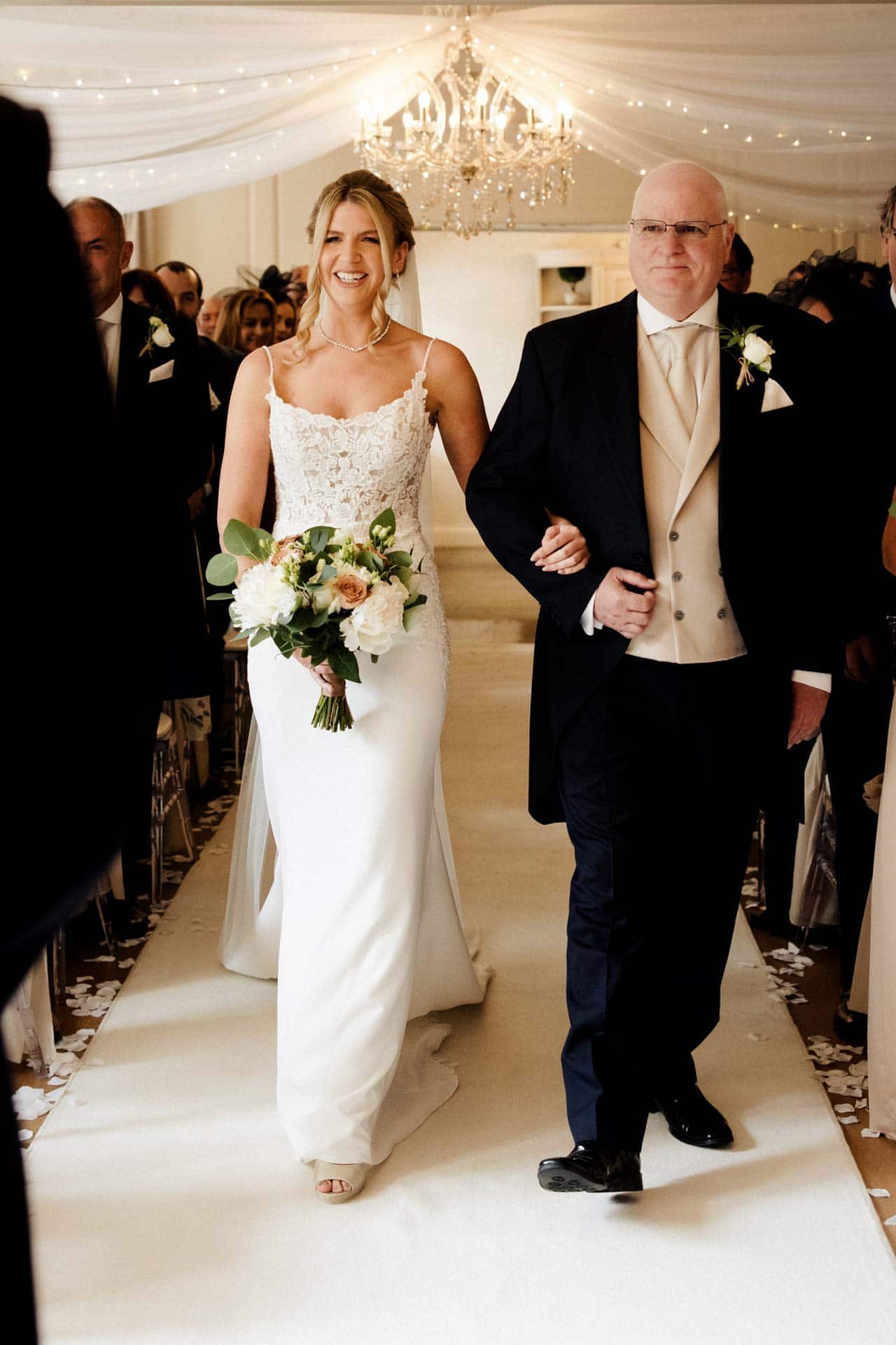 the wedding ceremony inside eaves hall wedding venue in lancashire