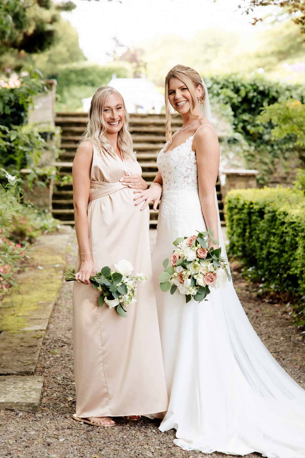 bridemaids at eaves hall in lancashire