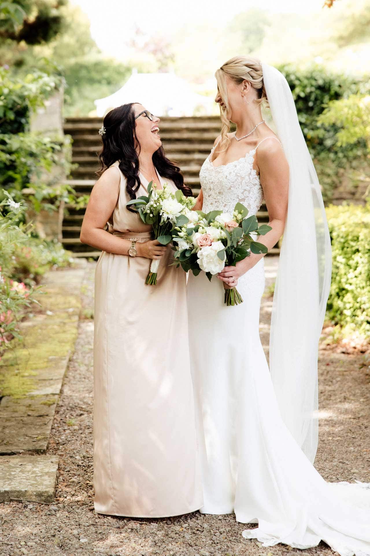 bridemaids at eaves hall in lancashire