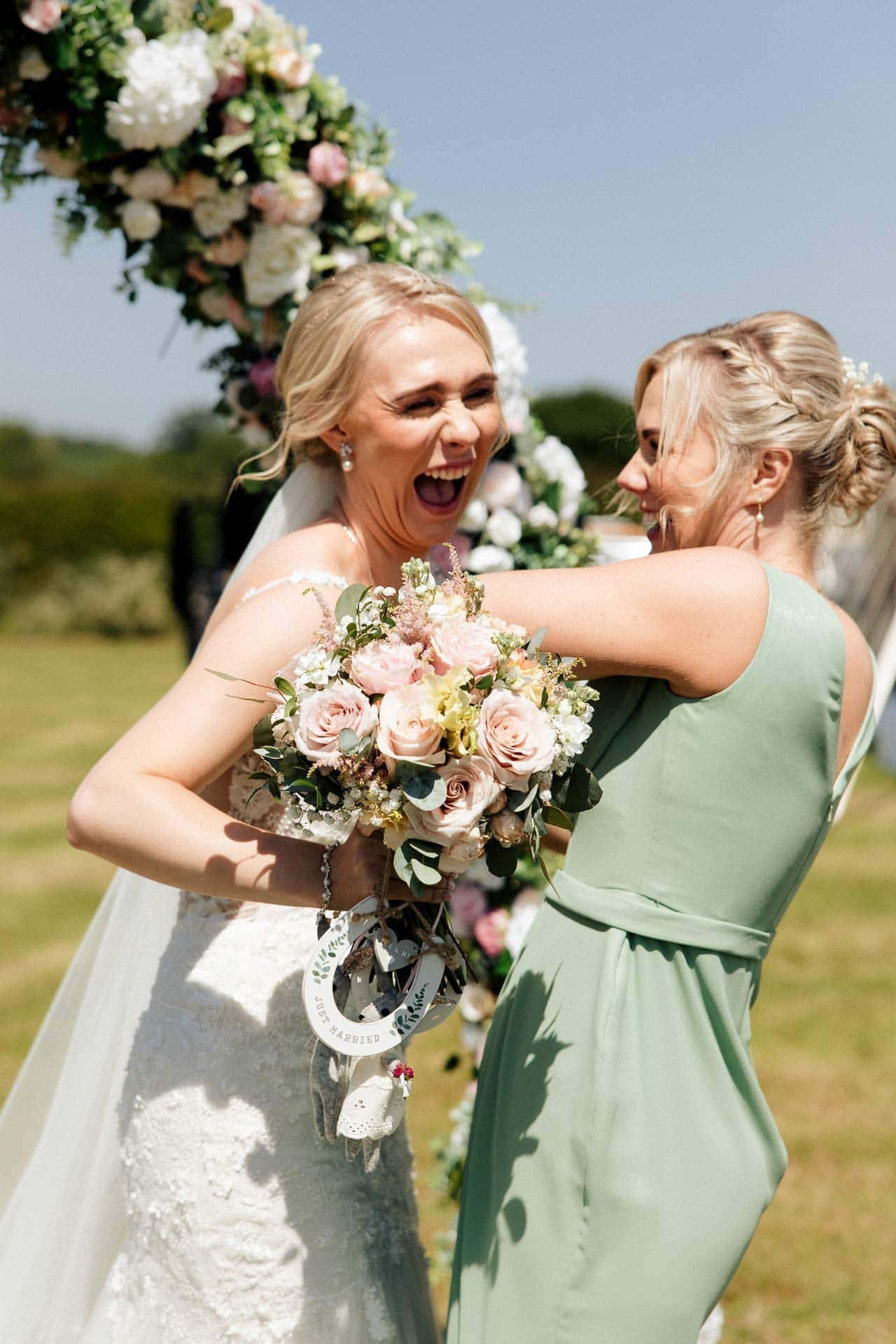 Farm wedding photography for megan and philip on their family farm in August.