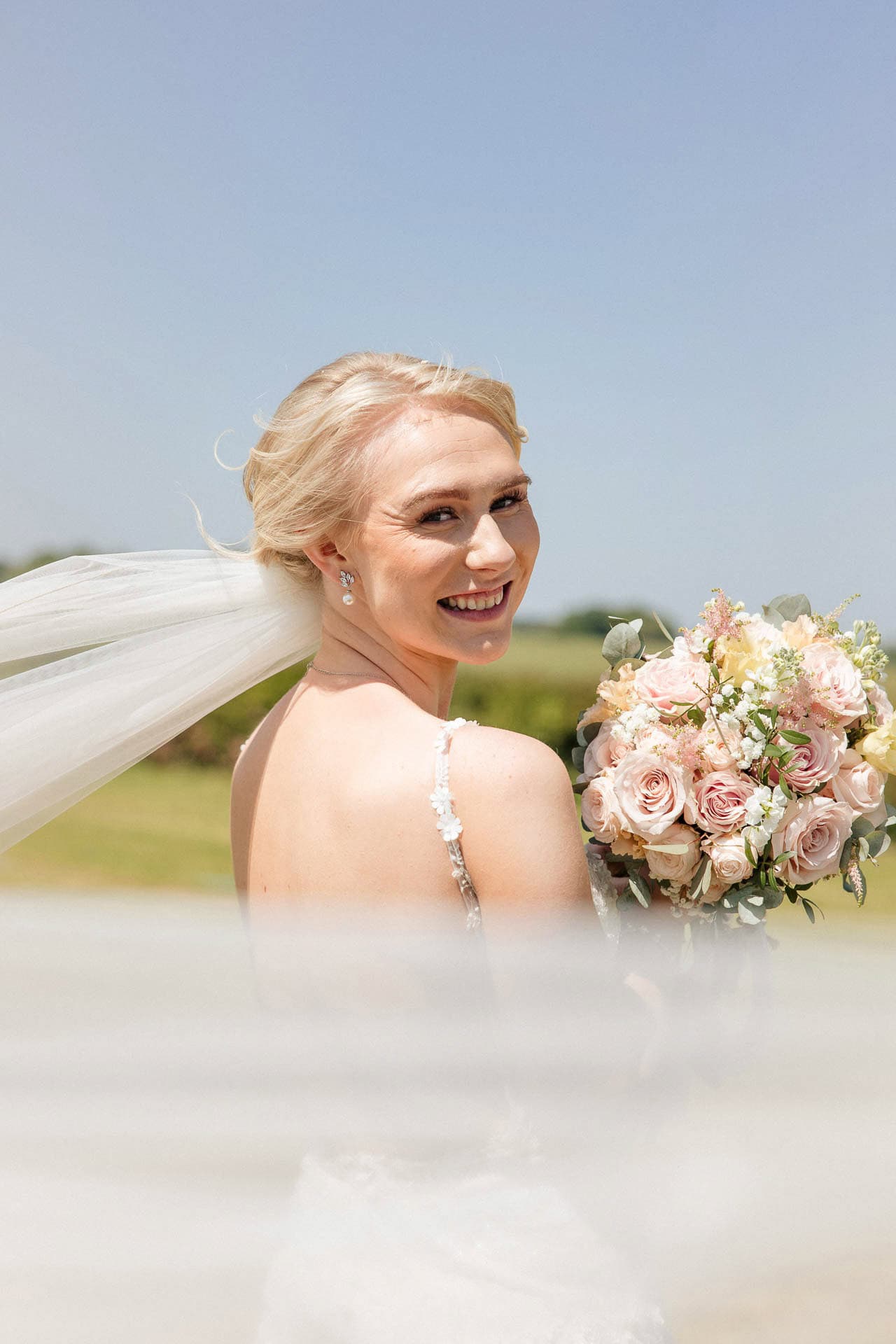 Farm wedding photography for megan and philip on their family farm in August.