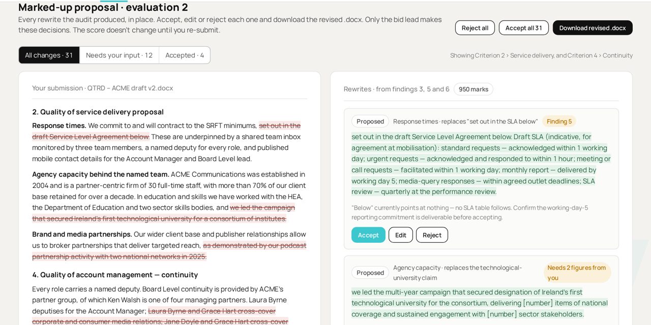 Step 3. Run the audit. Get the changes in your document.