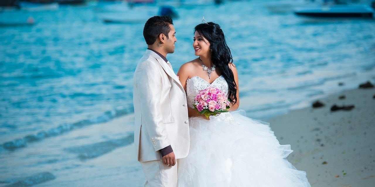 Hochzeit, Strand, Urlaub, Ehe, Bund fürs Leben