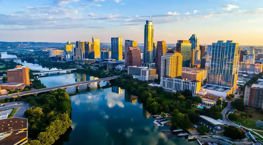 Cigar Bella Blog, cigar rollers Austin, aerial view of Austin, Texas.