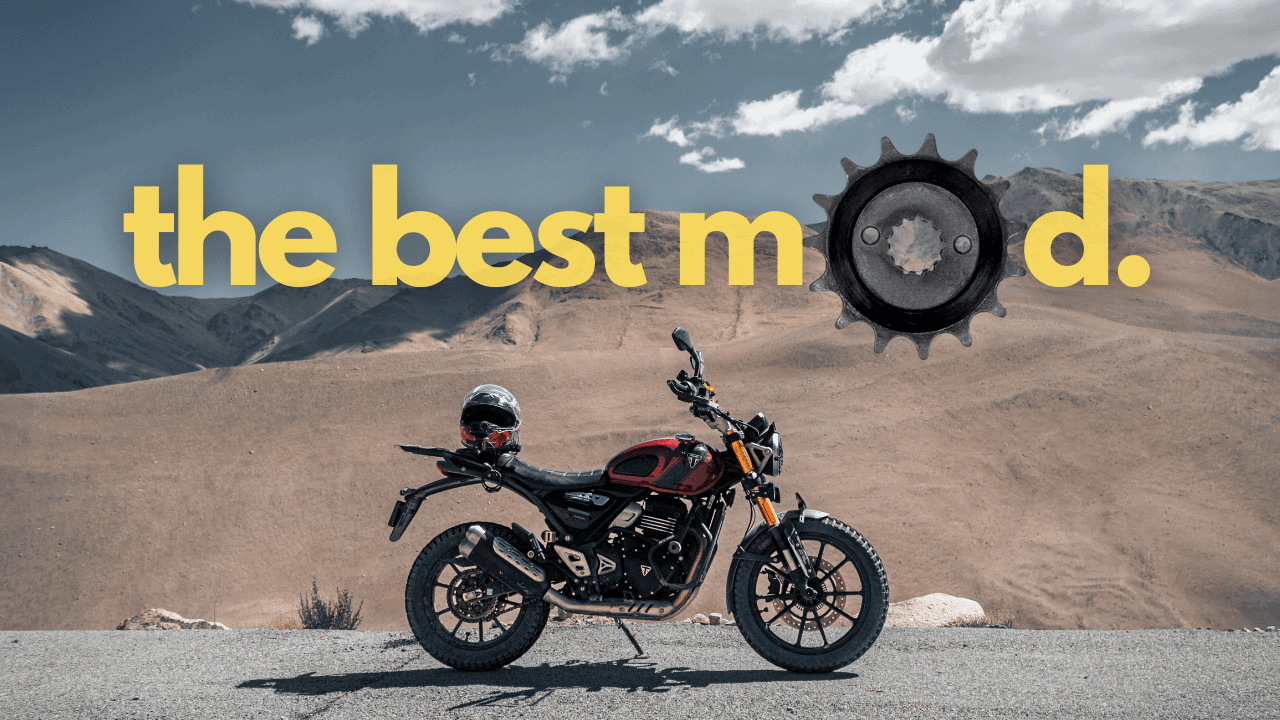 The cheapest and best mod for the Triumph Scrambler 400X 15t front sprocket review