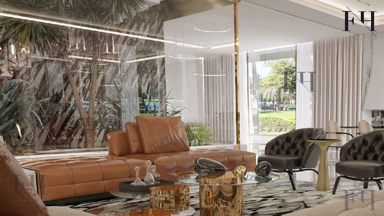 Beautiful open space living room interior design