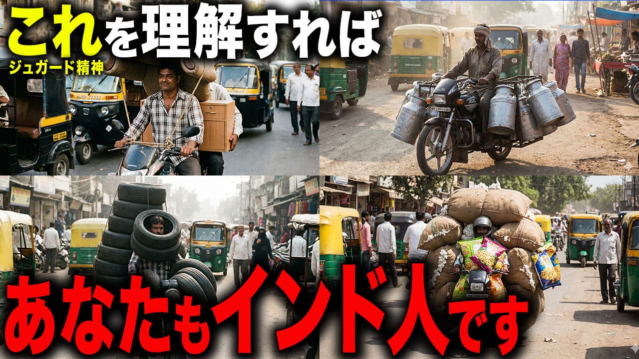 【インドの交通事情】バイクは「トラック」であり「バス」である？物理法則を無視した過積載15選とジュガード精神