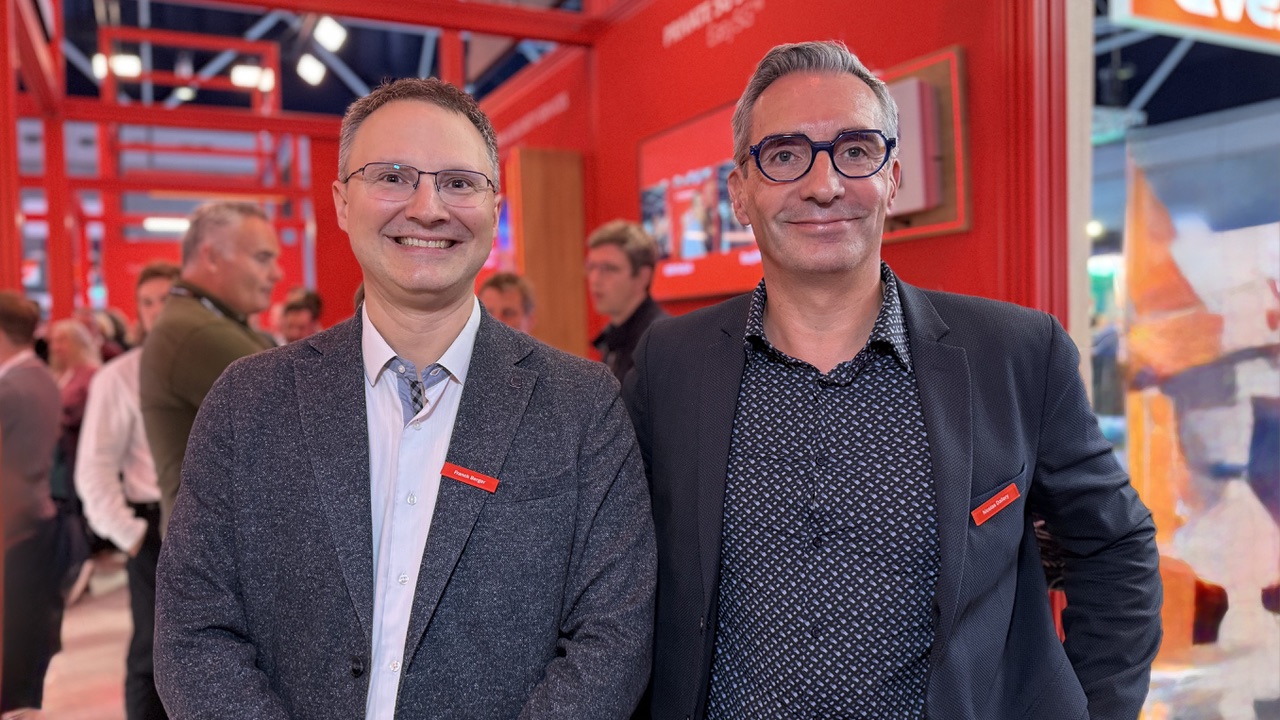 Franck Berger, directeur Europe du Sud et Nicolas Dallery, responsable de 5G privée chez Riedel Communications