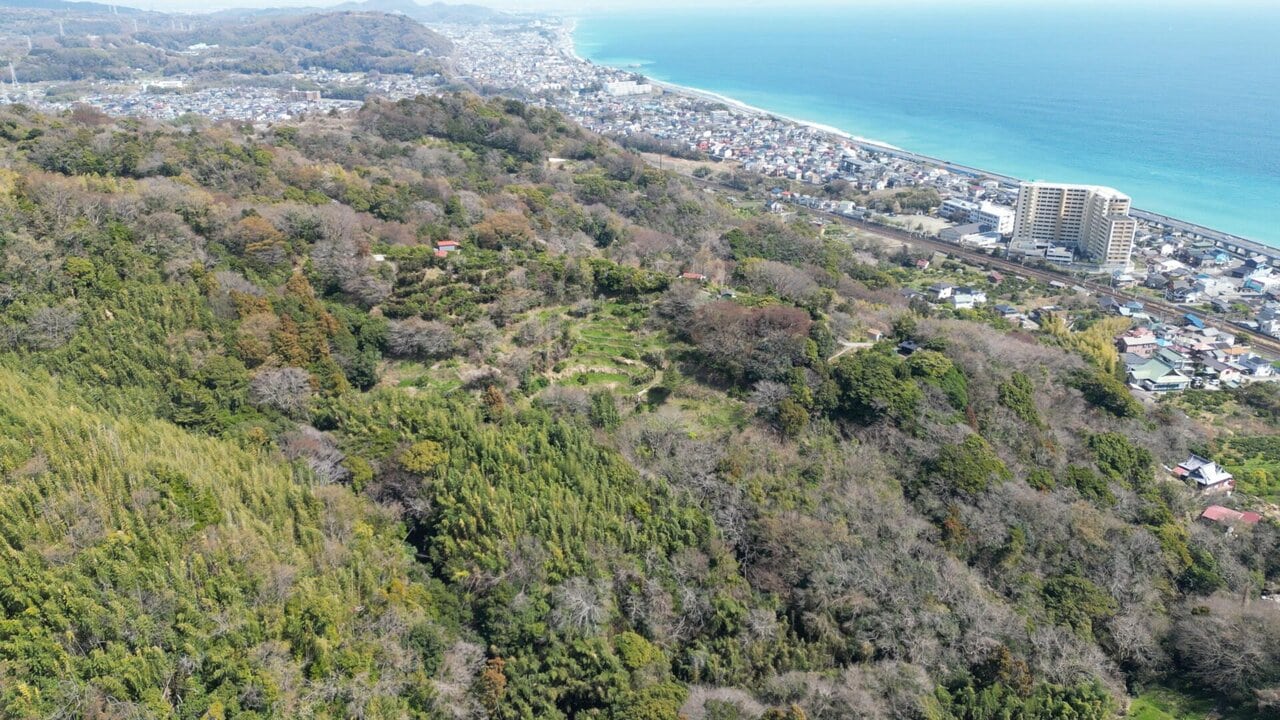 小田原市前川山林上空から東方向相模湾