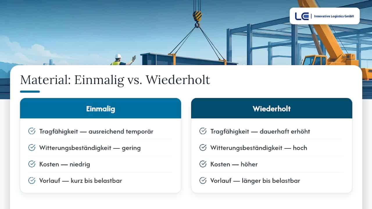 Vergleich verschiedener Materialien anhand ihrer Lebensdauer