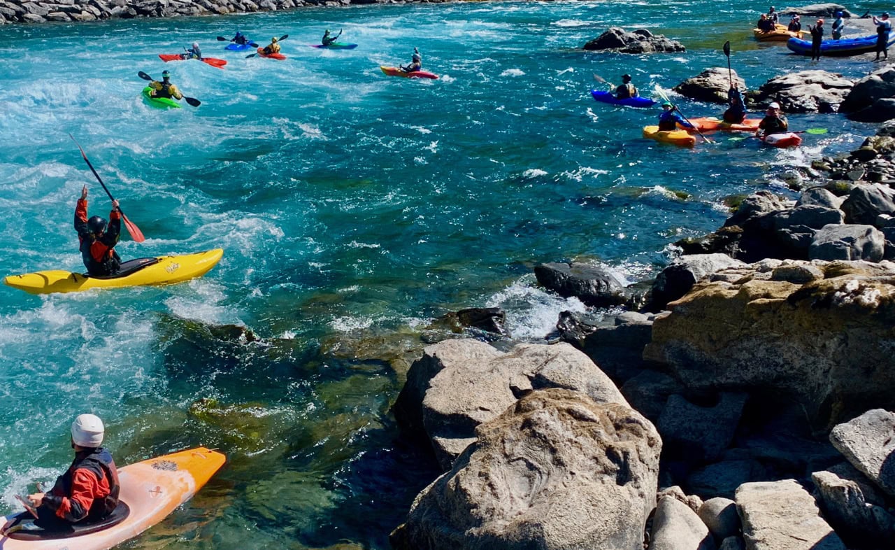 Shawna's Richmond Group Celebrate | Pucon Kayak Retreat group-kayaking-chile-rio-san-pedro