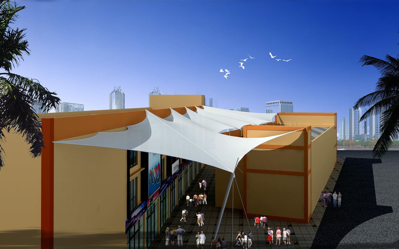 kanopi membrane, puncak, arsitektur modern