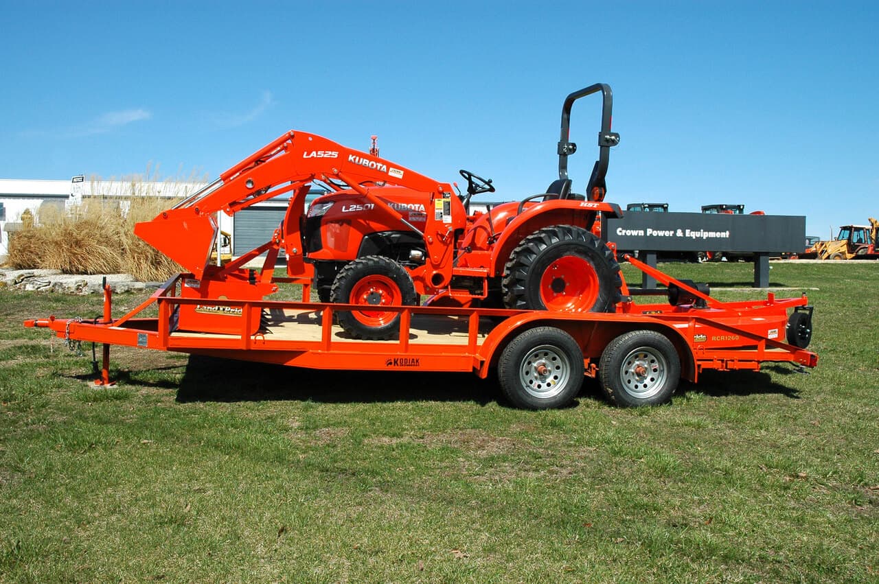 tractor on platform