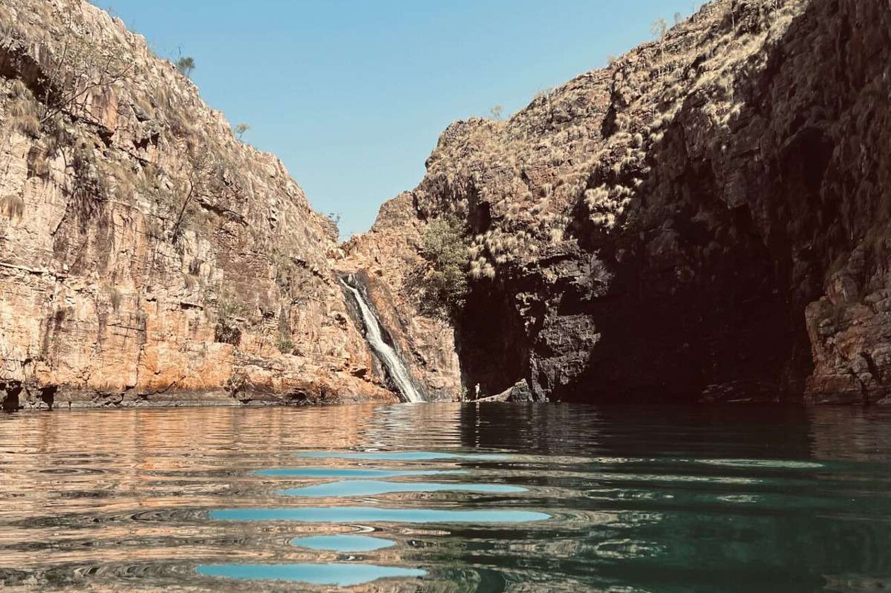 natural pool and waterfall in a gorge in northern australia