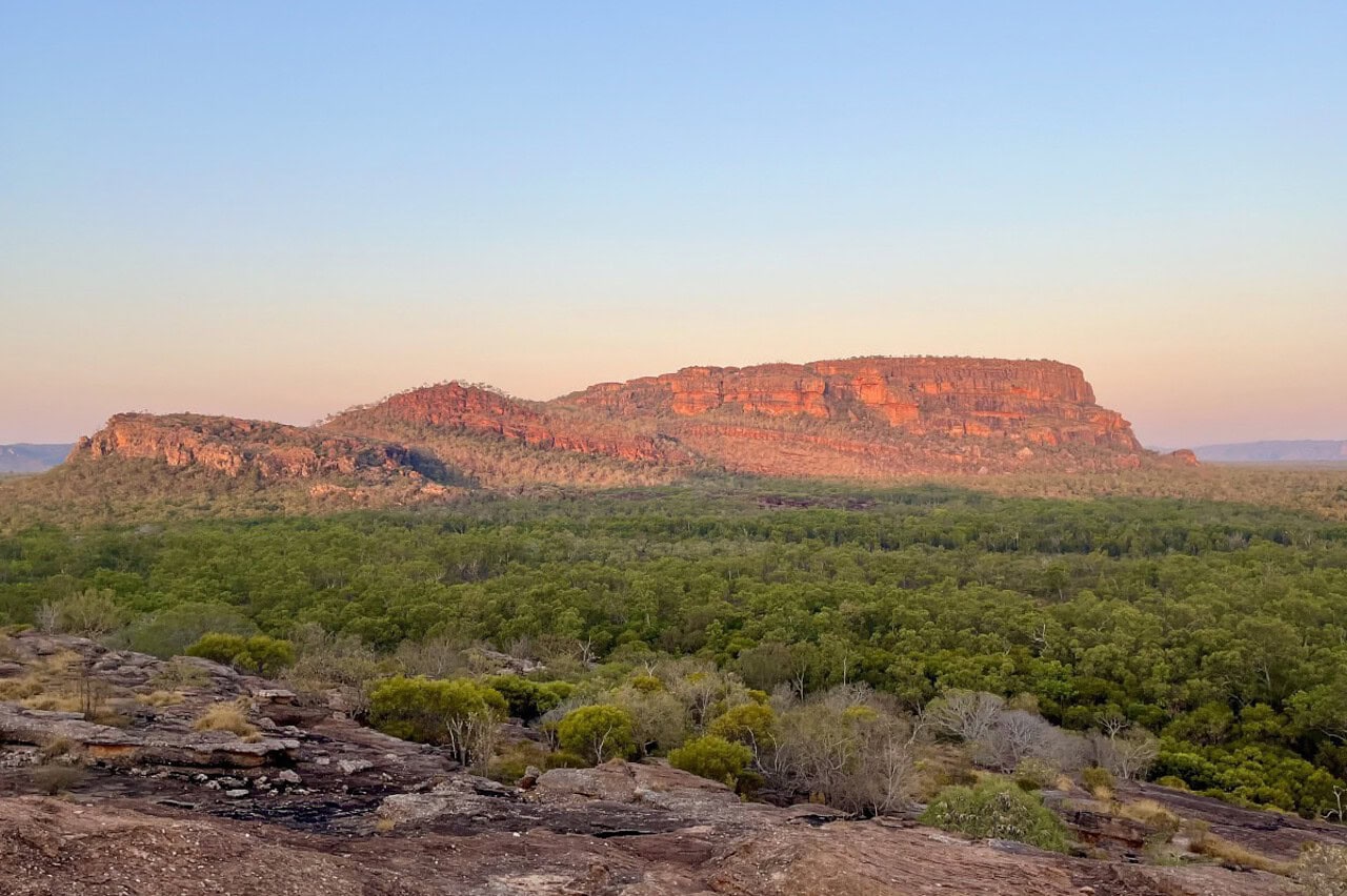 escarpment view at sunset in kakadu national park northern australia