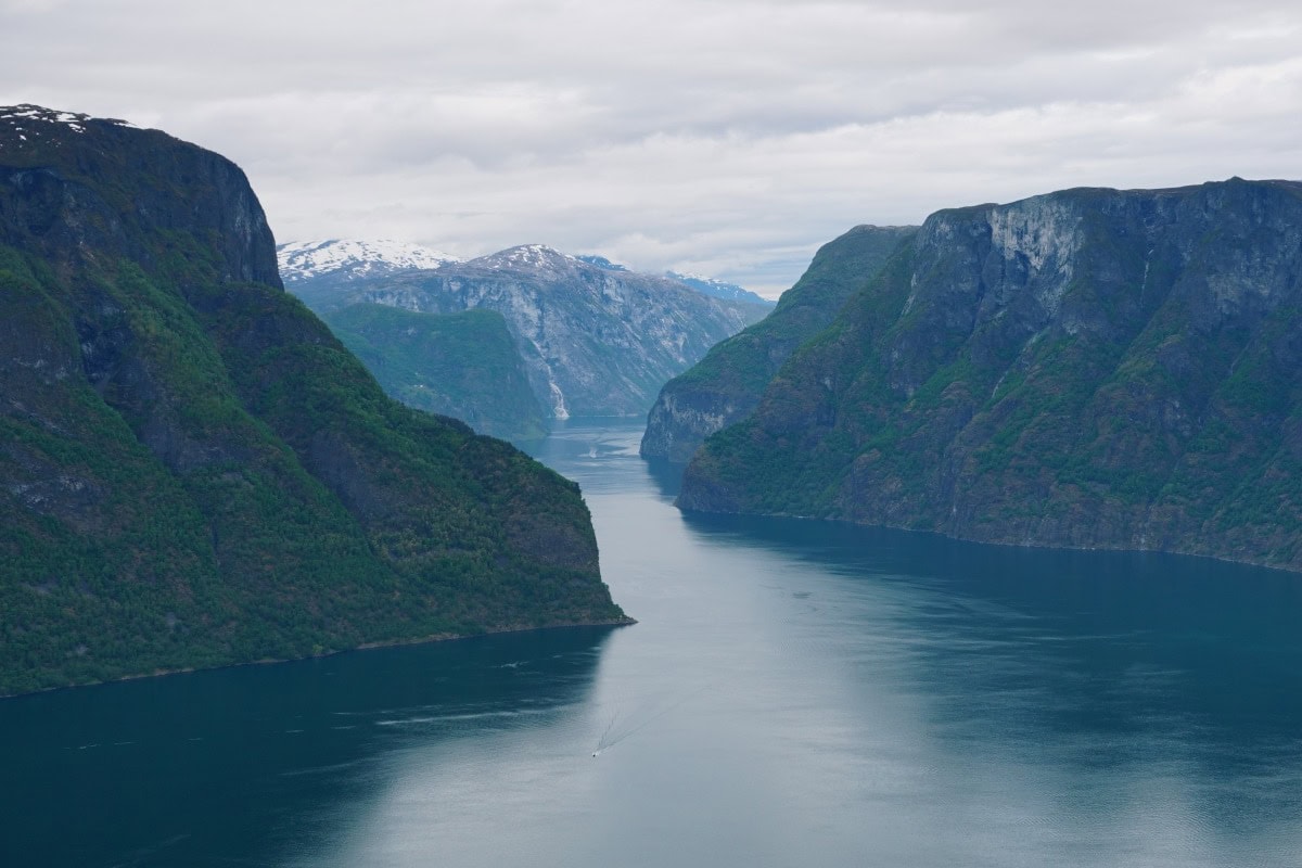 View of sognefjord fjord in Norway close to bergen