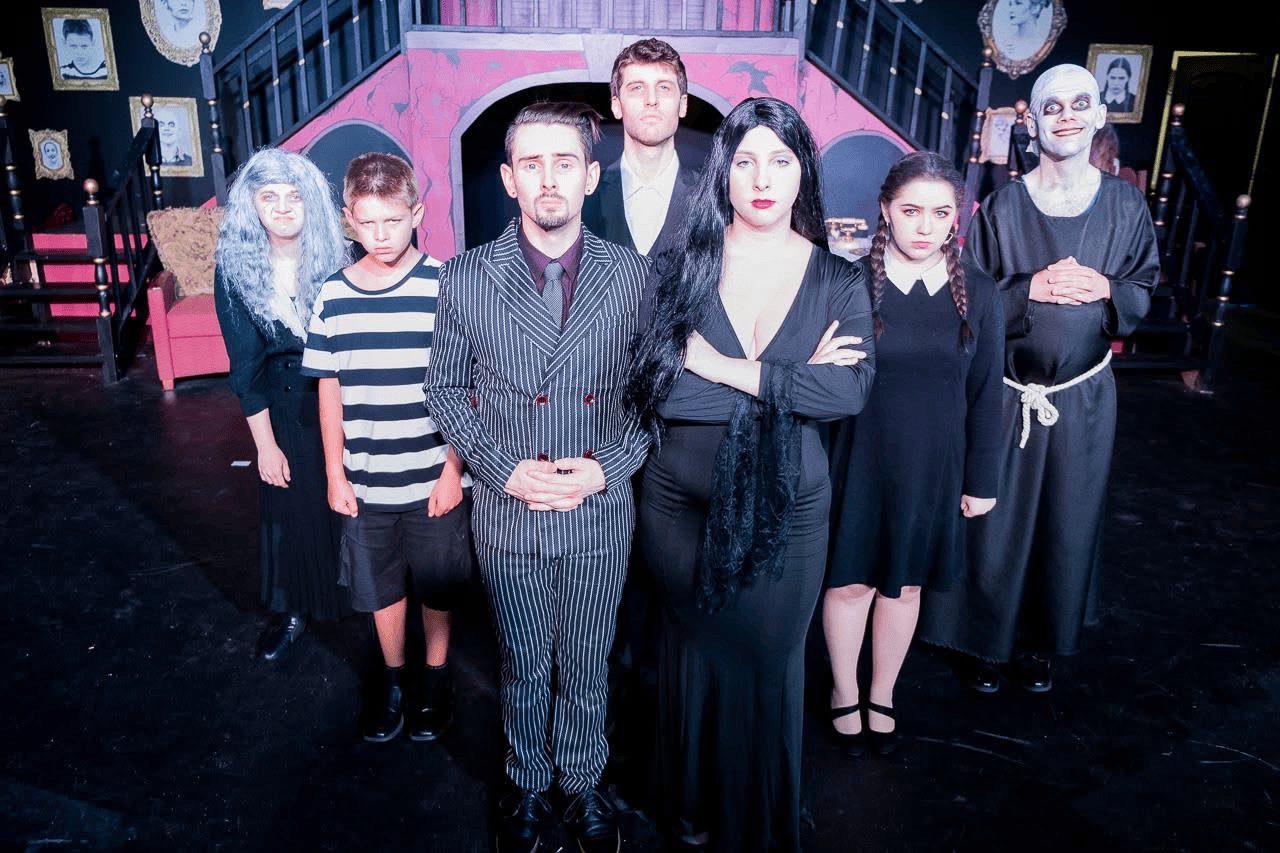 Spotlight Acting School cast in an Addams Family style production