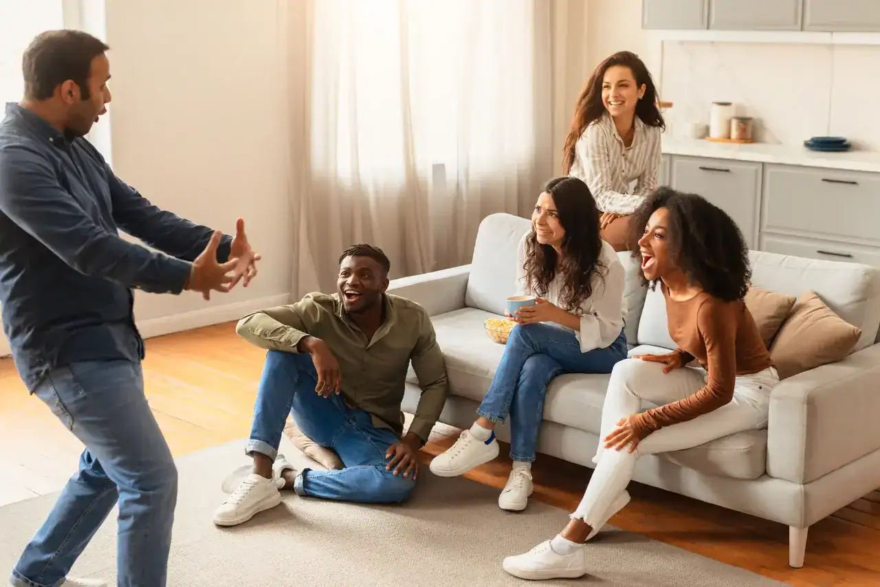 Business people in a conference room giving a presentation
