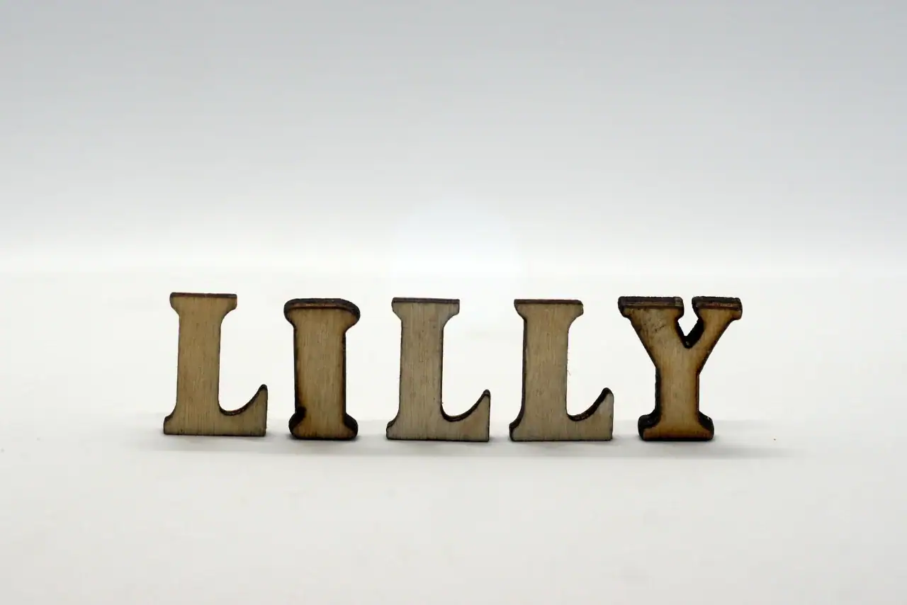 The first name Lilly written in block letters