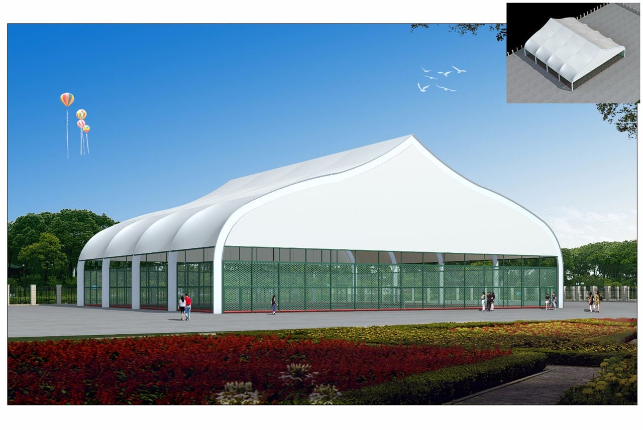 kanopi membrane, puncak, arsitektur modern