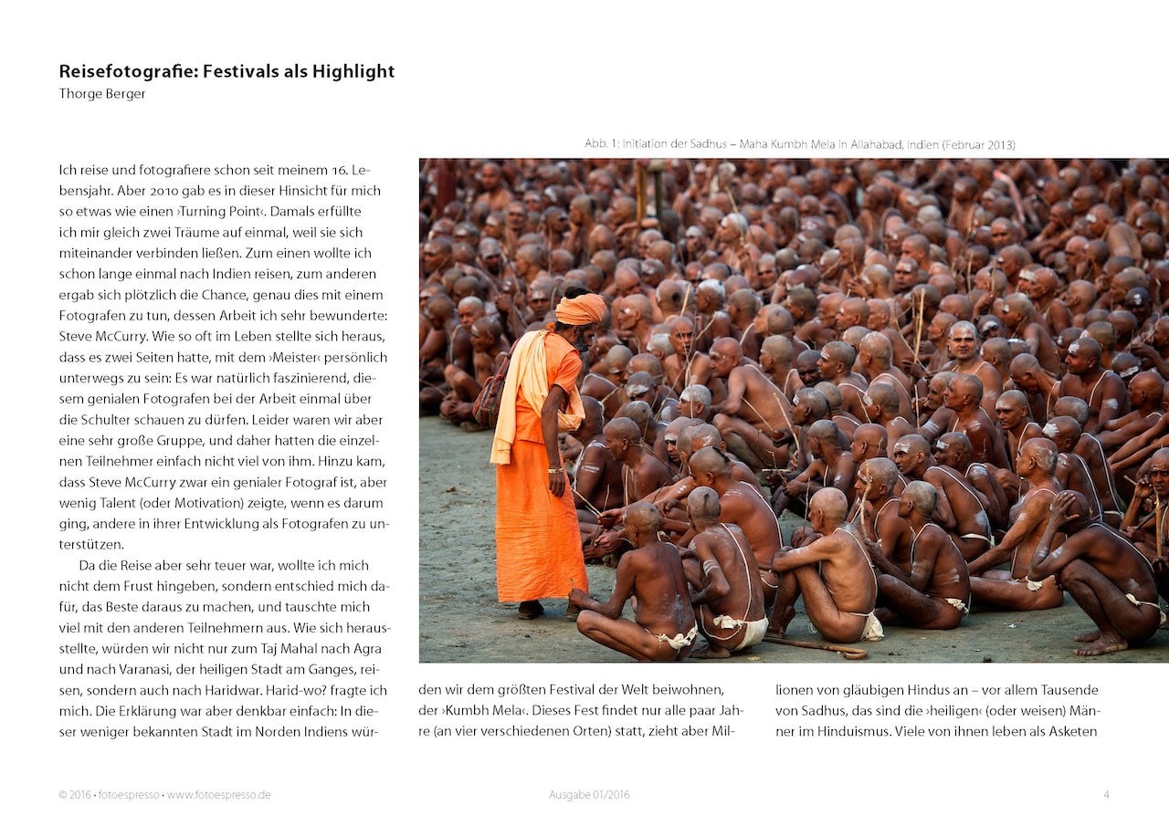 Reisefotografie: Festivals als Highlight - eine Coverstory im Fotoespresso 2016-01 von Thorge Berger