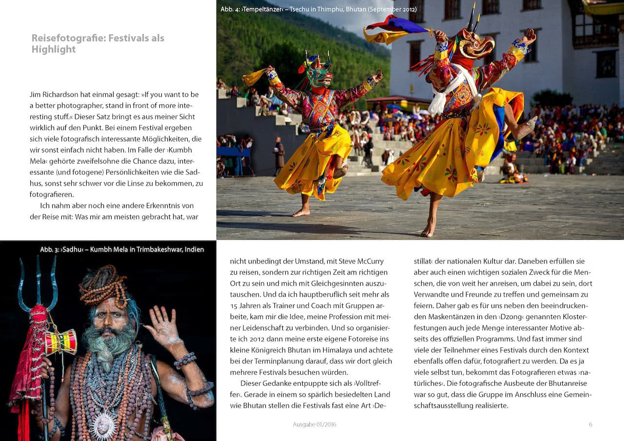 Reisefotografie: Festivals als Highlight - eine Coverstory im Fotoespresso 2016-01 von Thorge Berger