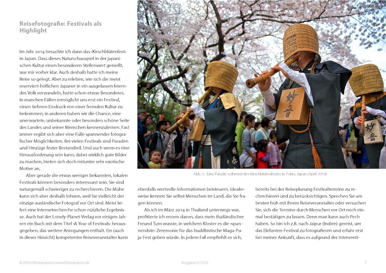 Reisefotografie: Festivals als Highlight - eine Coverstory im Fotoespresso 2016-01 von Thorge Berger