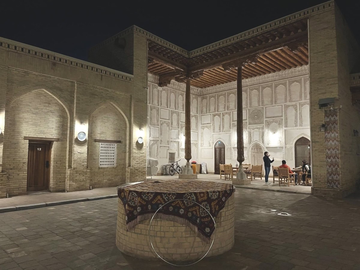 madrasah courtyard at night