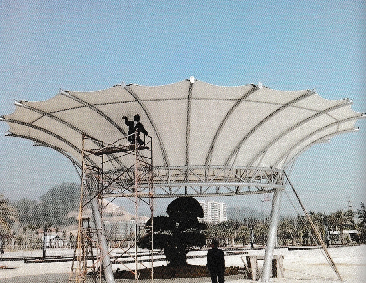 kanopi membrane, puncak, arsitektur modern