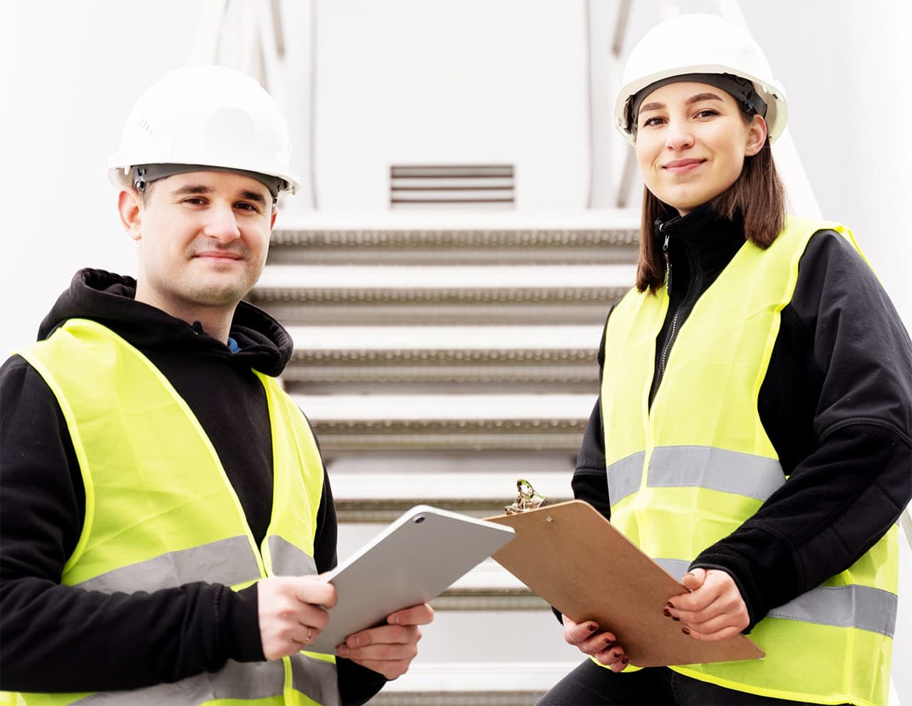 Zwei Ingenieure mit Schutzkleidung