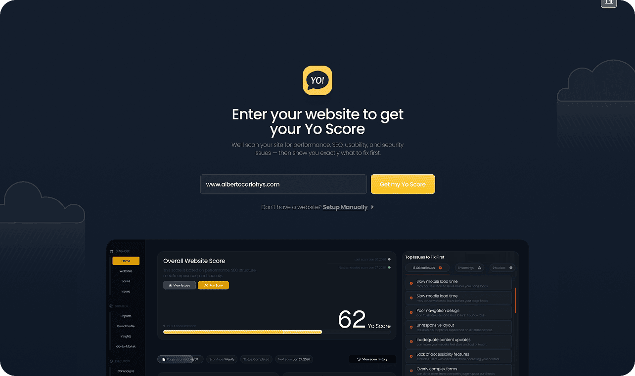 Yo MaaS AI Marketing Step 1 Add Your Site