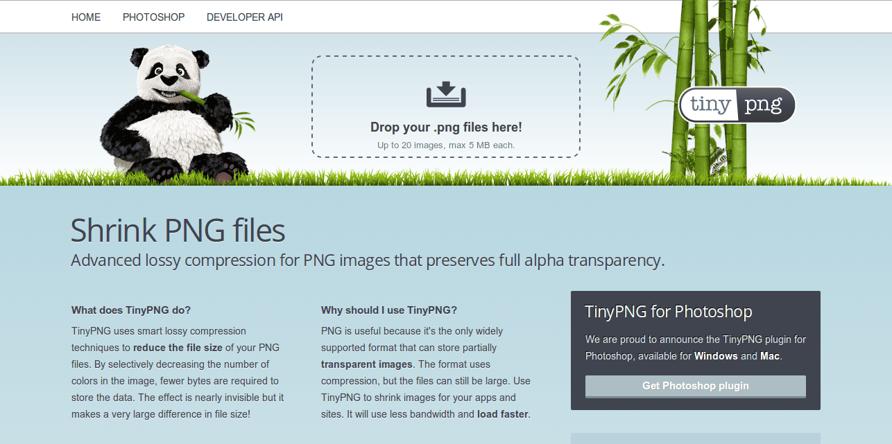 TinyPNG – Compress PNG images while preserving transparency