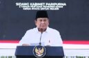 Presiden Prabowo menyampaikan terima kasih dan penghargaan kepada seluruh anggota kabinet yang dinilainya telah bekerja keras menjalankan amanah untuk bangsa dan negara. Poto tangkap layar YouTube Sekretariat Presiden. 