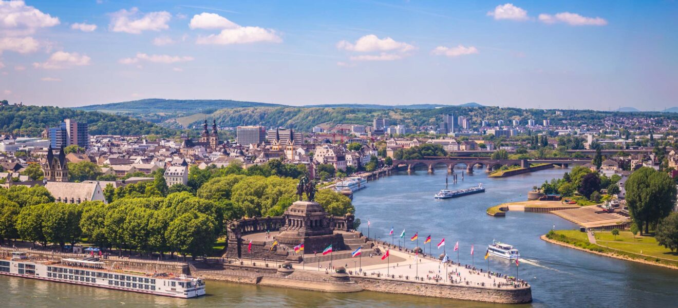 Stadt Koblenz aus der Vogelperspektive