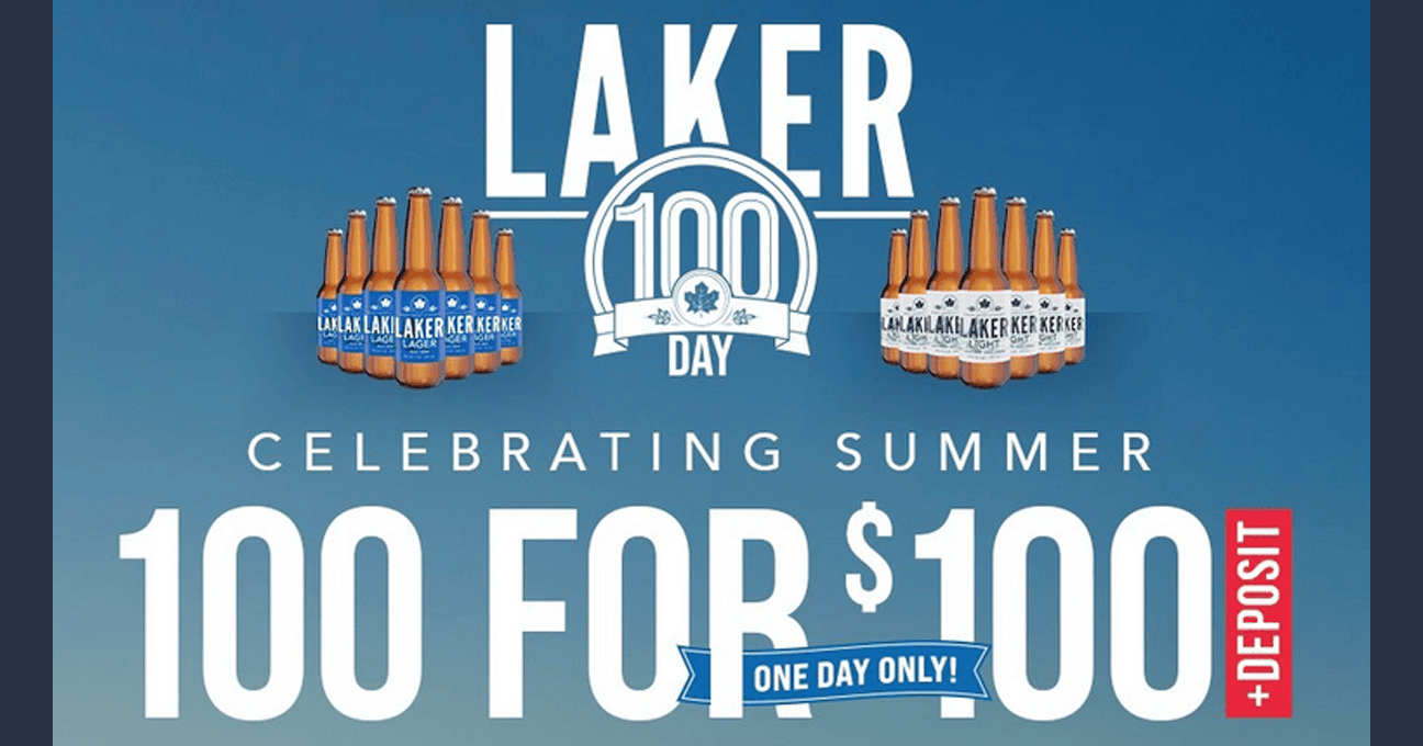 Celebrate summer in Canada with 100 beers for 100 bucks (plus deposit)!