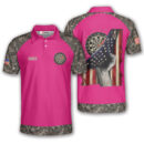 Retro Flag Camo Custom Darts Shirt Hot Pink