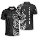 Personalized Archery Polo Shirt for Men - Custom BW Pattern