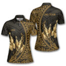 Custom Yellow Hawaiian Bowling Polo Shirt for Women