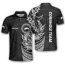 Custom Cornhole Shirts for Men - Black and White Polo