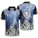 Blue Lightning Storm Custom Cornhole Polo Shirt for Men