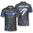 Custom Cornhole Polo Shirts for Men - Gray Blue Design