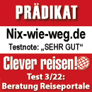 Clever reisen Auszeichnung: Beratung Reiseportale "sehr gut"