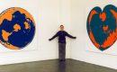 Kunstmuseum Düsseldorf, 1994, Ausstellung 'Treibhaus 6', 'Nachthimmel' und 'Herz' von Myriam Thyes, aus Variationen über eine Weltanschauung. (Dazwischen: V. Thyes)