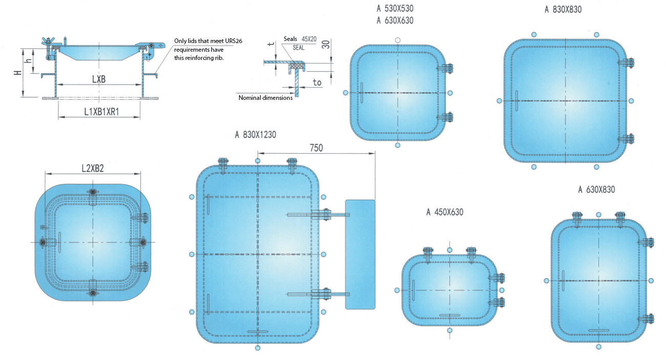 Steel small hatch cover