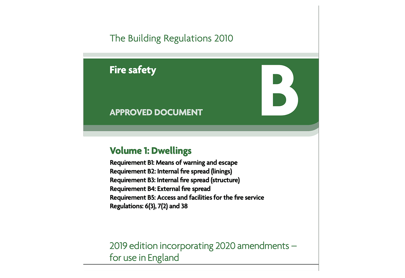 Front cover fire safety building regulations document
