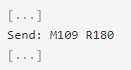 m109 r180 gcode in octoprint
