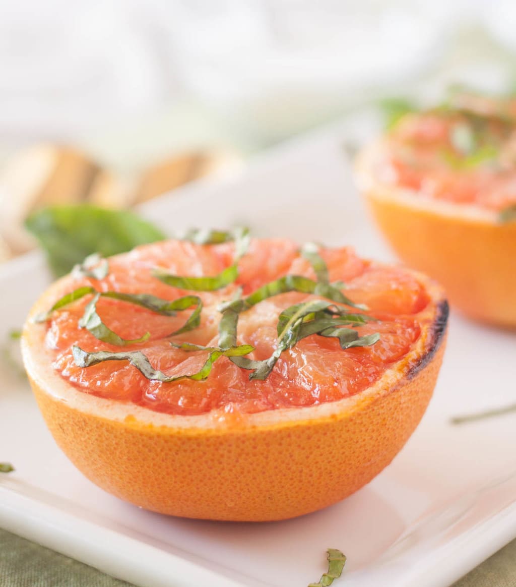 Broiled Grapefruit with Basil