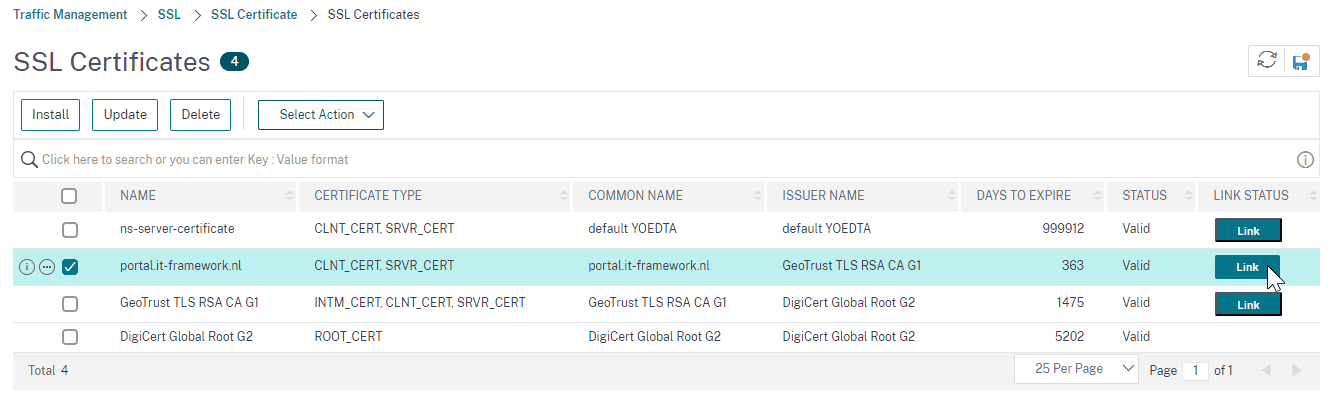 Link the new certificate