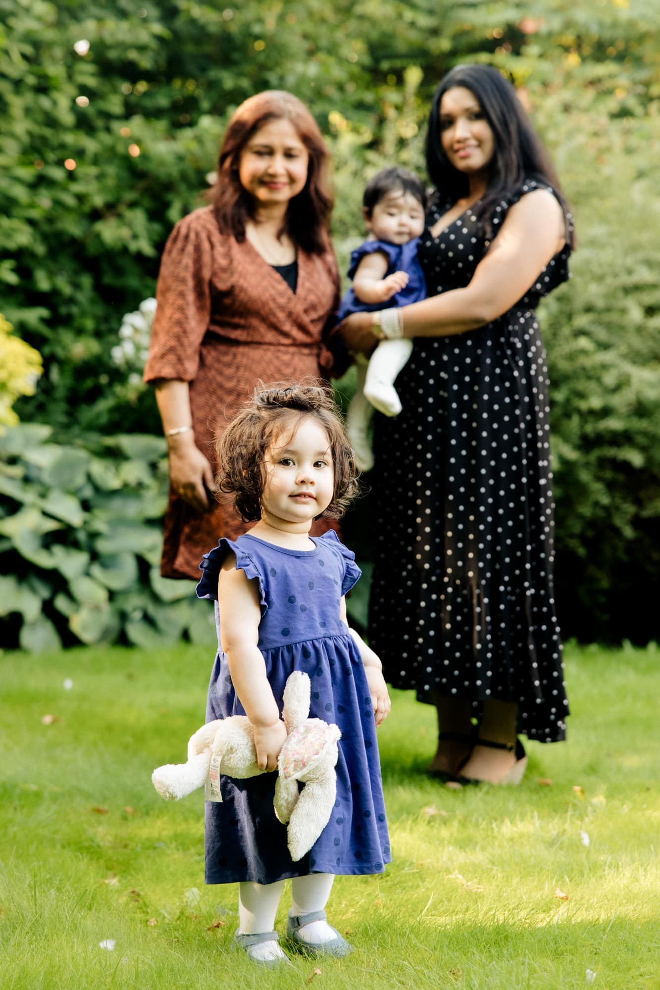 Family photography session in bowden in the back garden of a family home