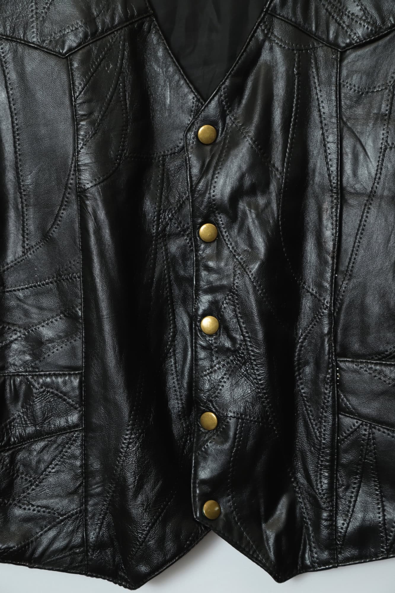 VINTAGE LEATHER VEST/XL - 画像 (6)
